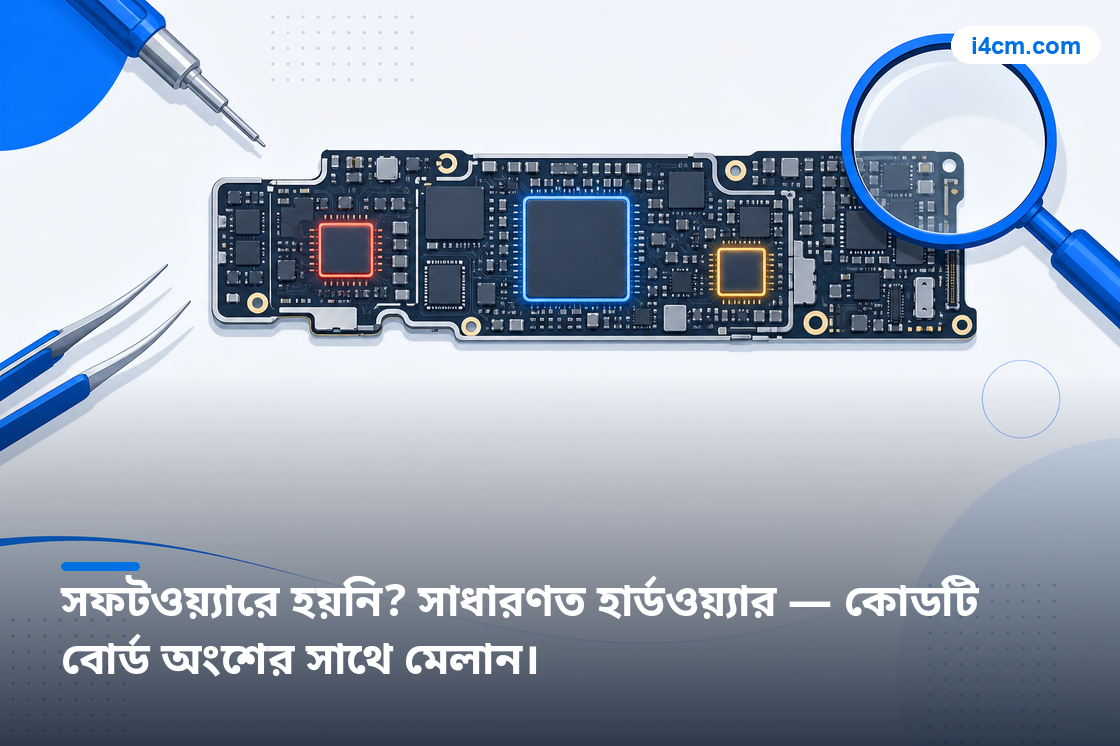ত্রুটি কোড অনুযায়ী iPhone বোর্ড অঞ্চলের চিত্র