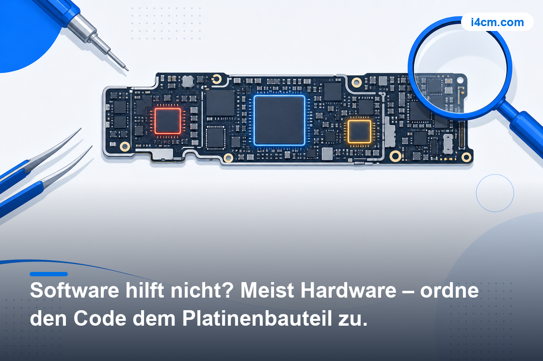 Schema der iPhone-Platinenbereiche je nach Fehlercode