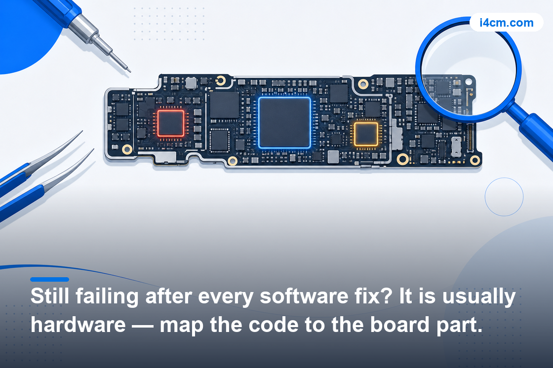 iPhone logic board error code repair area illustration
