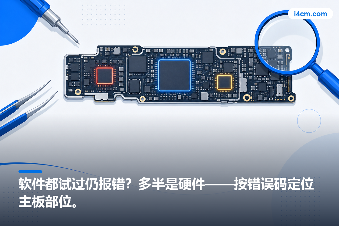 iPhone 主板错误码维修部位示意图