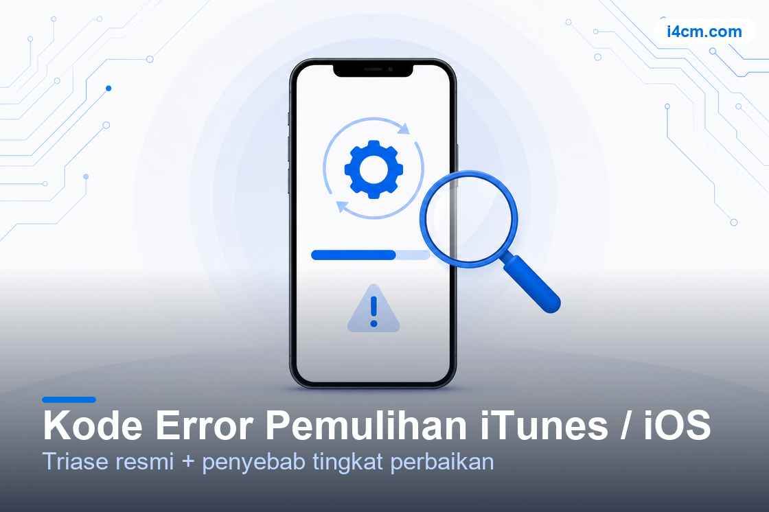 Ilustrasi alat diagnosis kode error pemulihan iTunes