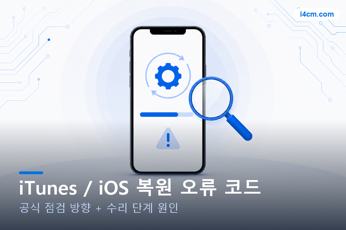 iTunes 복원 오류 코드 진단 도구 일러스트