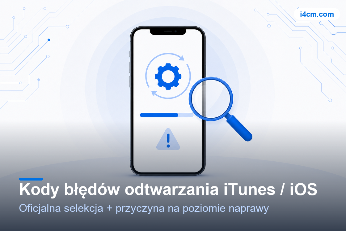 Ilustracja narzędzia diagnostyki kodów błędów przywracania iTunes