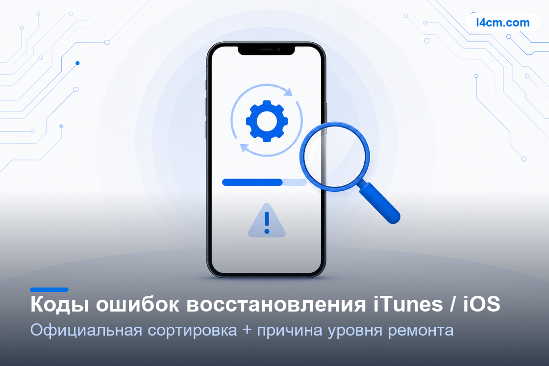 Иллюстрация инструмента диагностики кодов ошибок восстановления iTunes