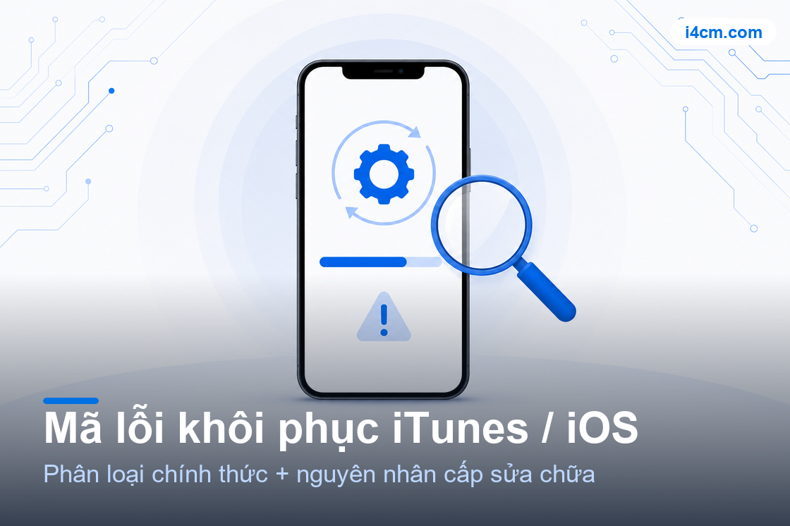 Minh họa công cụ chẩn đoán mã lỗi khôi phục iTunes