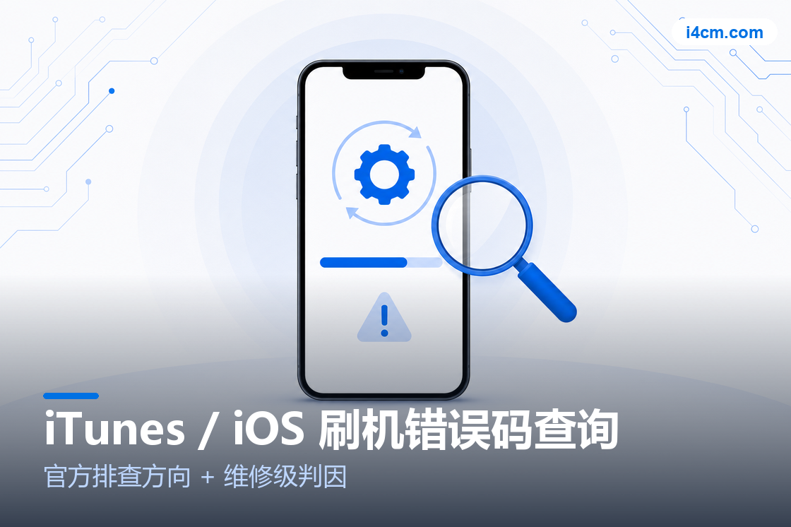 iTunes 刷机错误码诊断工具示意图